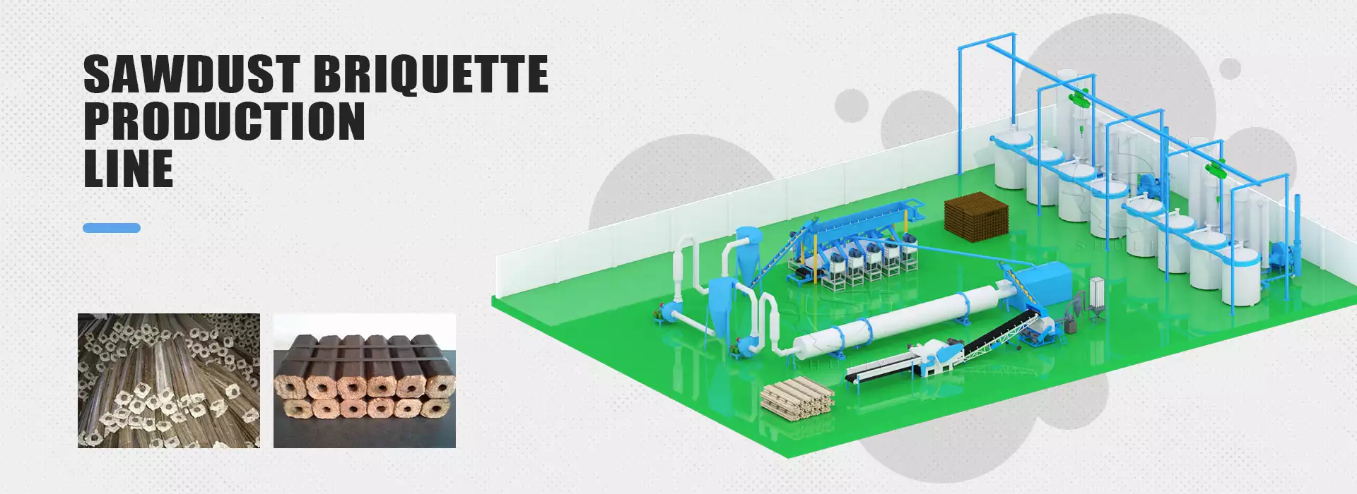 sawdust briquette production line