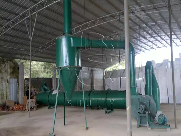 rice husk drying machine in the working scene