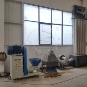 sawdust briquette machine working scene