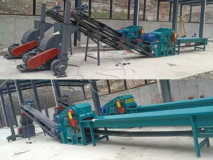 complete wood wastes shredding unit