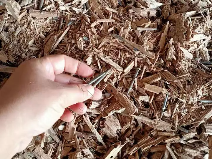 crushed wood logs