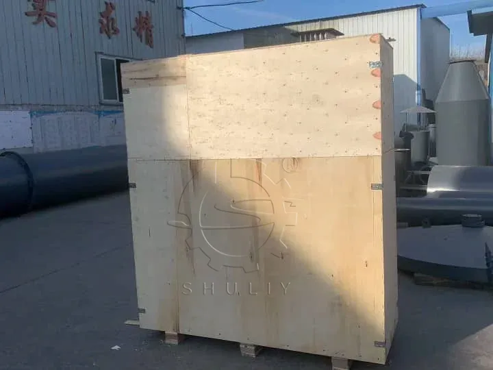 machine in the wooden crate for delivery